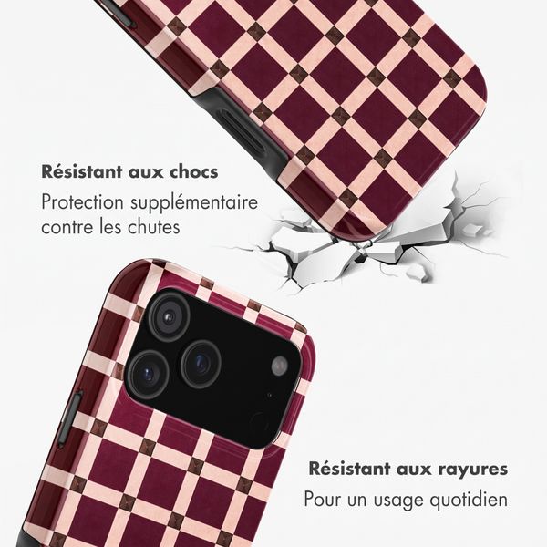 Selencia Coque arrière Vivid Apple iPhone 18 Pro Max / 17 Pro Max - Check This Burgundy