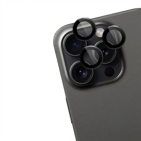 imoshion Lot de 2 protections d'objectif de caméra Apple iPhone 15 Pro / 15 Pro Max - Black Titanium