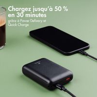 imoshion Batterie externe compacte 10.000 mAh - Petite batterie externe - Chargeur rapide 22,5 W - USB-C / USB-A - Noir