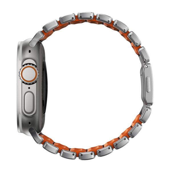 Nomad Bracelet Stratos Apple Watch | 44/45/46/49 mm - Ultra Orange / Natural Titanium