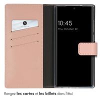 Selencia Étui portefeuille en cuir véritable Samsung Galaxy S23 Ultra - Dusty Pink