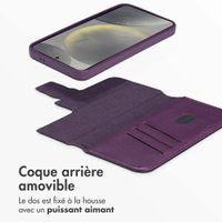 Accezz Étui de télephone portefeuille en cuir 2-en-1 avec MagSafe Samsung Galaxy S24 - Heath Purple