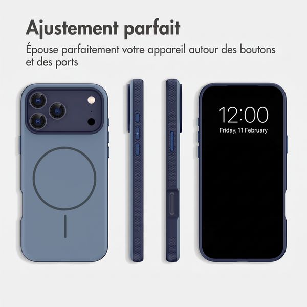 imoshion Coque arrière Color avec Thin MagSafe Ring Apple iPhone 18 Pro / 17 Pro - Bleu foncé