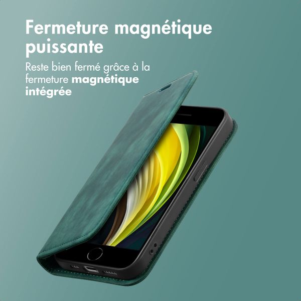imoshion Étui de téléphone portefeuille Slim Apple iPhone SE (2022 / 2020) / 8 / 7 / 6(s) - Vert