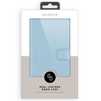 Selencia Étui portefeuille en cuir véritable Samsung Galaxy S20 FE - Air Blue