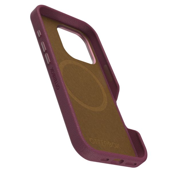 OtterBox Coque en cuir de cactus Symmetry MagSafe Apple iPhone 16 Pro - Maroon Bells