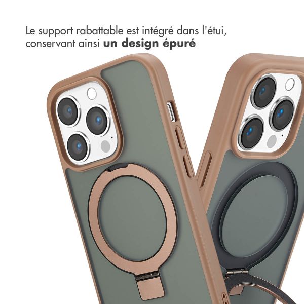 Accezz Coque Ring Stand avec MagSafe Apple iPhone 14 Pro - Marron