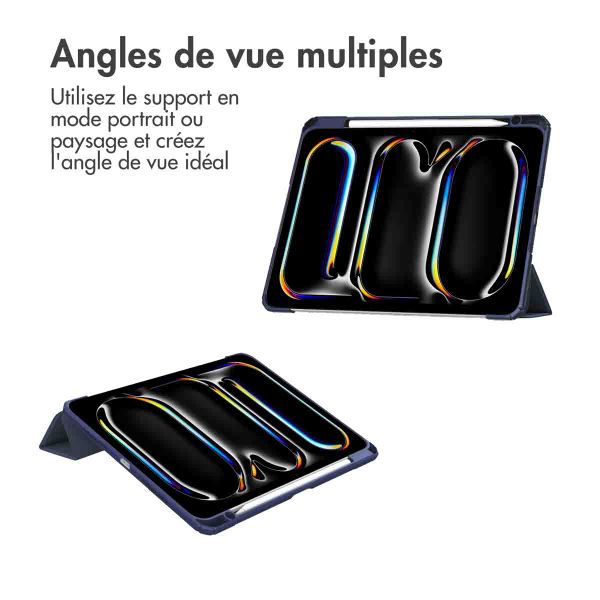 imoshion Coque tablette rigide Trifold Apple iPad Pro 11 (2024) M4 - Bleu foncé