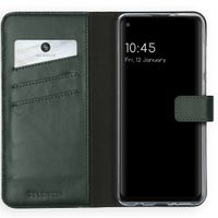 Selencia Étui portefeuille en cuir véritable Samsung Galaxy A21s - Vert