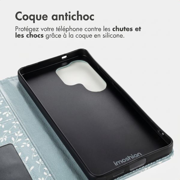imoshion Étui de télephone portefeuille Design Samsung Galaxy S26 Ultra - Smoke Green Flowers