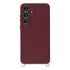 Selencia Coque arrière Rivièra avec MagSafe avec crochets amovibles Samsung Galaxy S25 FE - Bold Burgundy