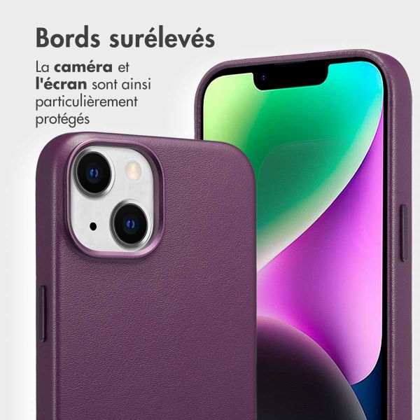 Accezz Étui de télephone portefeuille en cuir 2-en-1 avec MagSafe Apple iPhone 14 - Heath Purple