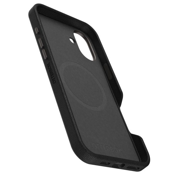 OtterBox Coque en cuir de cactus Symmetry MagSafe Apple iPhone 16 Plus - Noir Ash