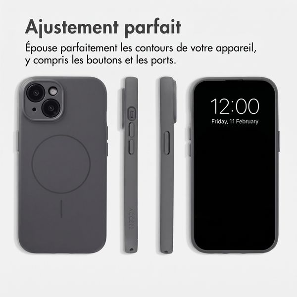 Accezz Coque Grip avec MagSafe Apple iPhone 15 - Gris