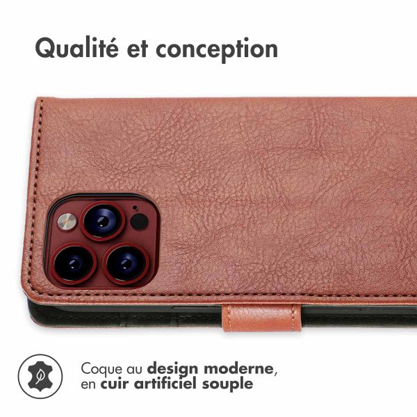imoshion Étui de télephone portefeuille de luxe Apple iPhone 15 Pro Max - Marron