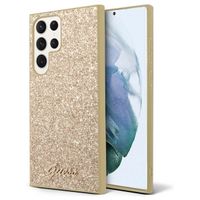 Guess Coque Glitter Flakes Samsung Galaxy S24 Ultra - Doré