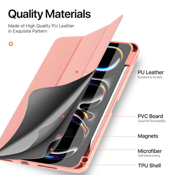 Dux Ducis Coque tablette Domo Apple iPad Pro 11 (2025) M5 / (2024) M4 - Rose