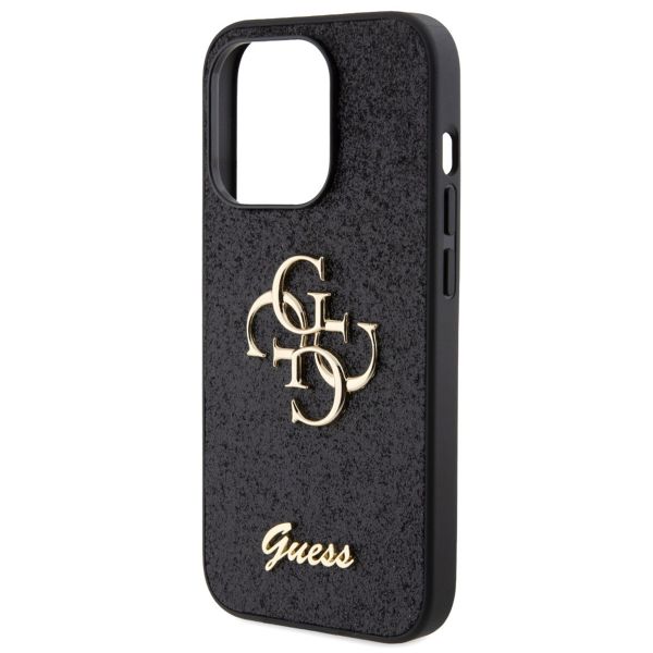 Guess Coque 4G Metal Logo Glitter Apple iPhone 15 Pro - Noir