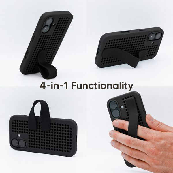 Callbuddy Sangle multifonctionnelle Apple iPhone 17 / 17e / 16e / 15 / 14 / 13 - Black