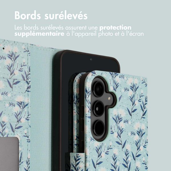 imoshion Étui de télephone portefeuille Design Samsung Galaxy S24 Plus - Blue Flowers