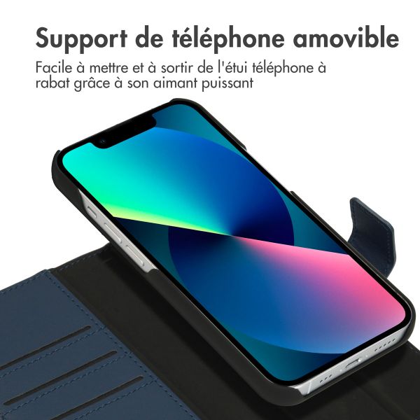 Accezz Premium Leather 2 in 1 Wallet Bookcase Apple iPhone 13 Mini - Bleu foncé