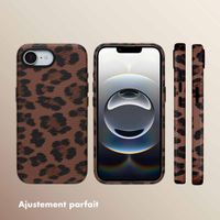 Selencia Coque Sabi imprimé panthère avec MagSafe Apple iPhone 17e / 16e - Mocha Brown