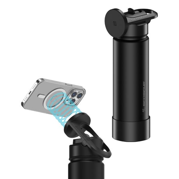 Scosche MagicMount Flask - Support téléphone - Gourde isotherme 650ML - MagSafe - Noir