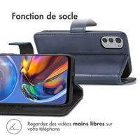 imoshion Étui de télephone portefeuille de luxe Motorola Moto E32 / E32s - Bleu foncé