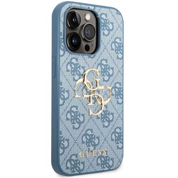 Guess Coque 4G Metal Logo Backcover Apple iPhone 14 Pro - Bleu
