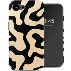 Selencia Coque arrière Vivid avec MagSafe Apple iPhone 17e / 16e - Art Wave Black