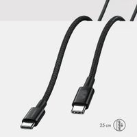imoshion Câble USB-C vers USB-C Tressé 100 W - 0,25 mètre - Noir