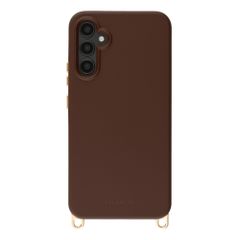 Selencia Coque arrière Rivièra avec MagSafe avec crochets amovibles Samsung Galaxy A34 (5G) - Choco Brown