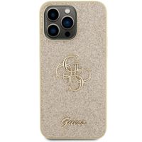Guess Coque 4G Metal Logo Glitter Apple iPhone 15 Pro Max - Doré