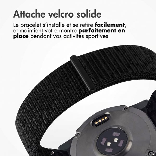 imoshion Bracelet QuickFit® en nylon  - Connexion Garmin 20 mm - Taille L/XL - Noir