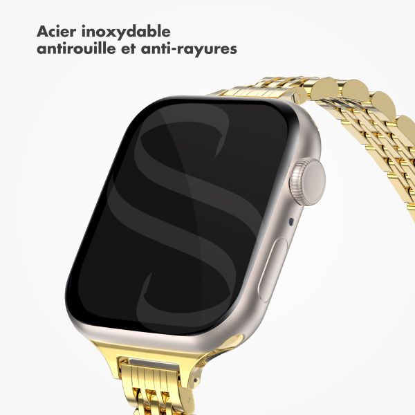 Selencia Bracelet en acier slim style Jubilee Apple Watch | 38/40/41/42 mm - Doré