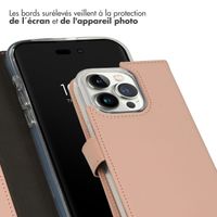Selencia Étui portefeuille en cuir véritable Apple iPhone 14 Pro - Dusty Pink