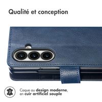 imoshion Étui de télephone portefeuille de luxe Samsung Galaxy Fold 7 - Bleu foncé