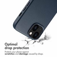 Accezz Coque arrière en cuir avec MagSafe Apple iPhone 13 - Nightfall Blue