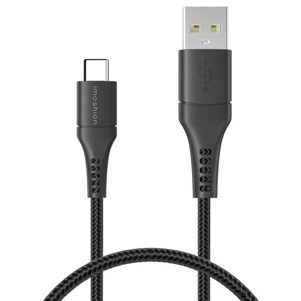 imoshion Mini chargeur de voiture lot de charge rapide - 2 ports - USB-A Quick Charge - USB-C Power Delivery - 60 Watts - Noir + Câble USB-A vers USB-C tressé - 0,5 mètre - Noir