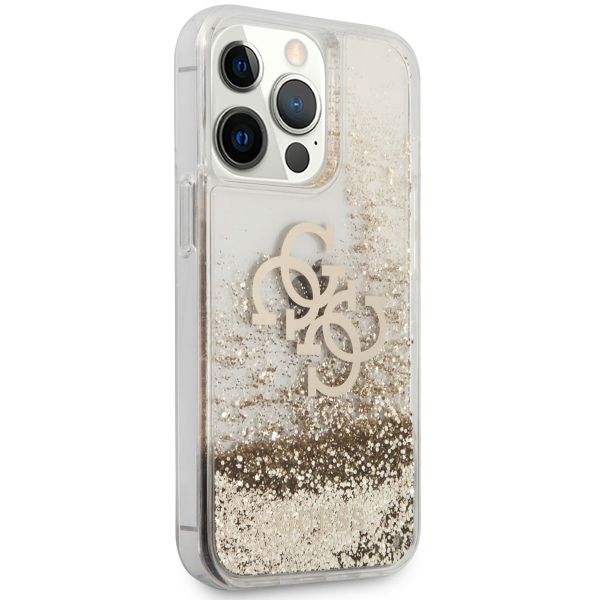 Guess Coque 4G Logo Liquid Glitter Apple iPhone 13 Pro - Doré