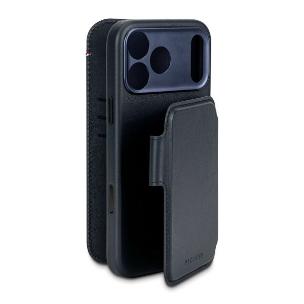 Decoded Portefeuille détachable 2 en 1 en cuir MagSafe Apple iPhone 17 Pro - Navy Shadow