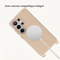 Selencia Coque arrière Rivièra avec MagSafe avec crochets amovibles Samsung Galaxy S26 Ultra - Milky Latte