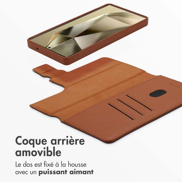 Accezz Étui de télephone portefeuille en cuir 2-en-1 avec MagSafe Samsung Galaxy S25 Ultra - Sienna Brown