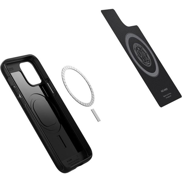 Spigen Coque arrière MagSafe Armor Apple iPhone 12 (Pro) - Noir