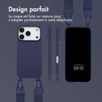 Selencia Coque silicone avec cordon amovible Apple iPhone 17 Pro - Bleu foncé