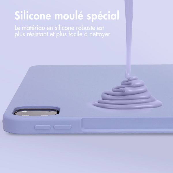 Accezz Coque Liquid Silicone avec porte-stylet Apple iPad Pro 12.9 (2020/2021/2022) - Lila