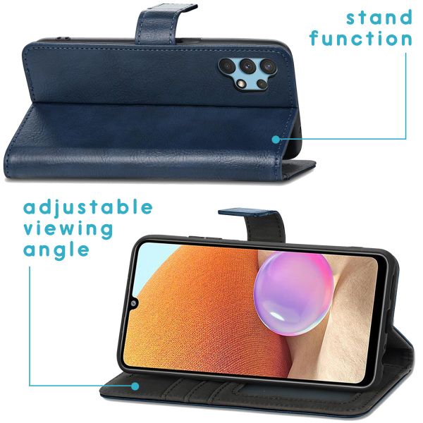 imoshion Étui de télephone portefeuille de luxe Samsung Galaxy A32 (4G) - Bleu foncé