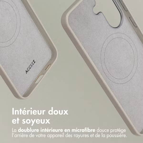 Accezz Coque arrière en cuir avec MagSafe Samsung Galaxy A57 (5G) - Light Grey