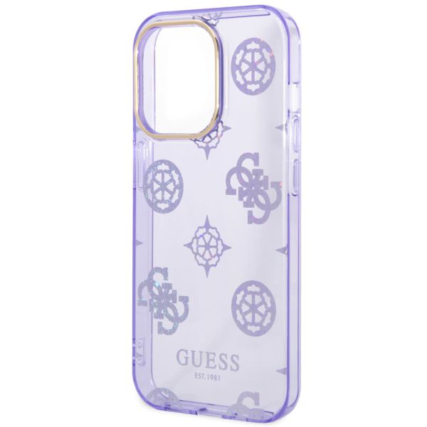 Guess Coque Peony Glitter Apple iPhone 14 Pro Max - Lila