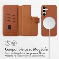 Accezz Étui de télephone portefeuille en cuir 2-en-1 avec MagSafe Samsung Galaxy S25 Plus - Sienna Brown